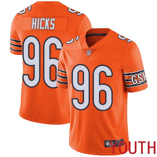 Chicago Bears Limited Orange Youth Akiem Hicks Alternate Jersey NFL Football #96 Vapor Untouchable